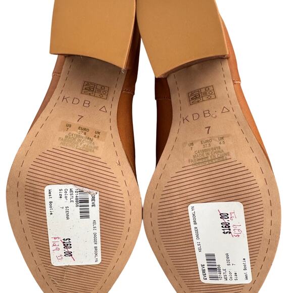 NWT Kelsi Dagger Brooklyn West Leather Ankle Bootie Sienna Brown Women's Size 7 - Picture 4 of 8